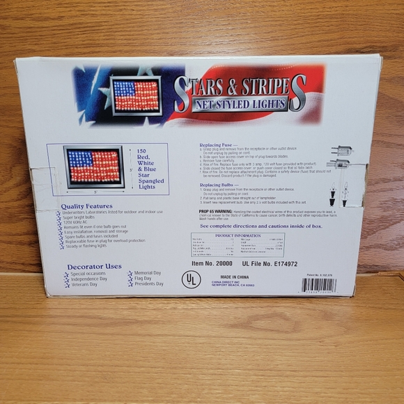 Stars and Stripes Patriotic American Flag Net Styled String Light 3x5 ft - Picture 9 of 11